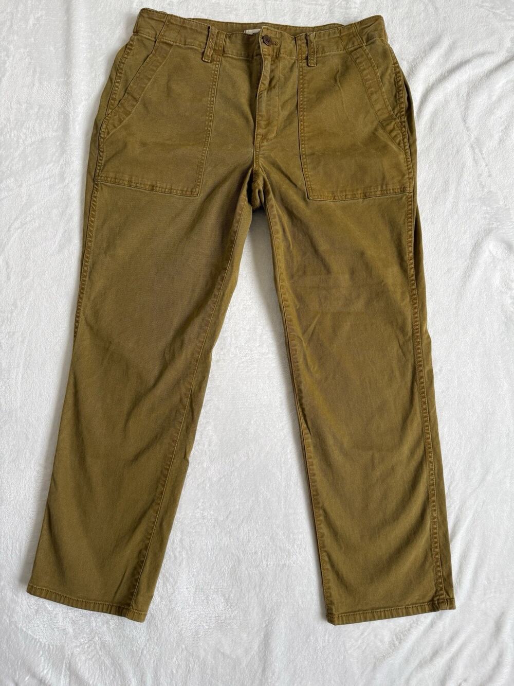Madewell Utility Pants Womens Khaki Slim Straight Fair Trade Pockets Size 31